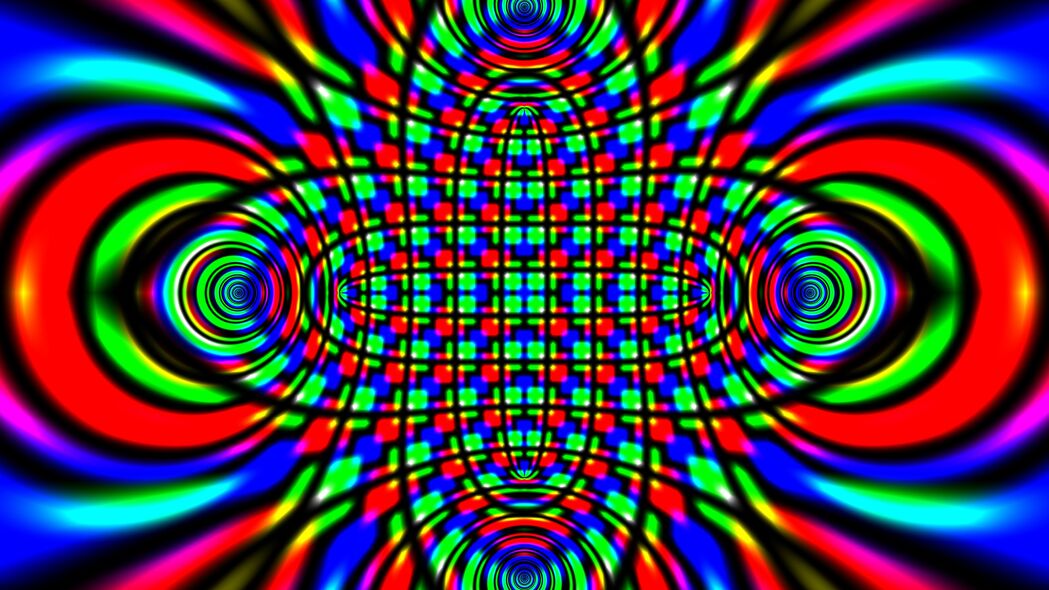 分形 椭圆 图案 圆圈 抽象 彩色 4k壁纸 3840x2160