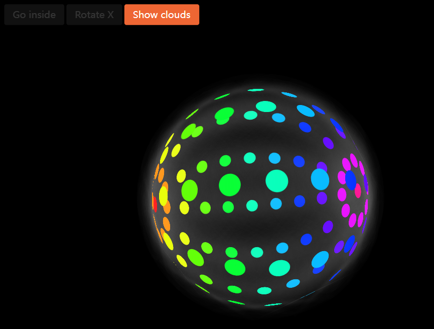 球体旋转动画设计，彩色css旋转360度动画