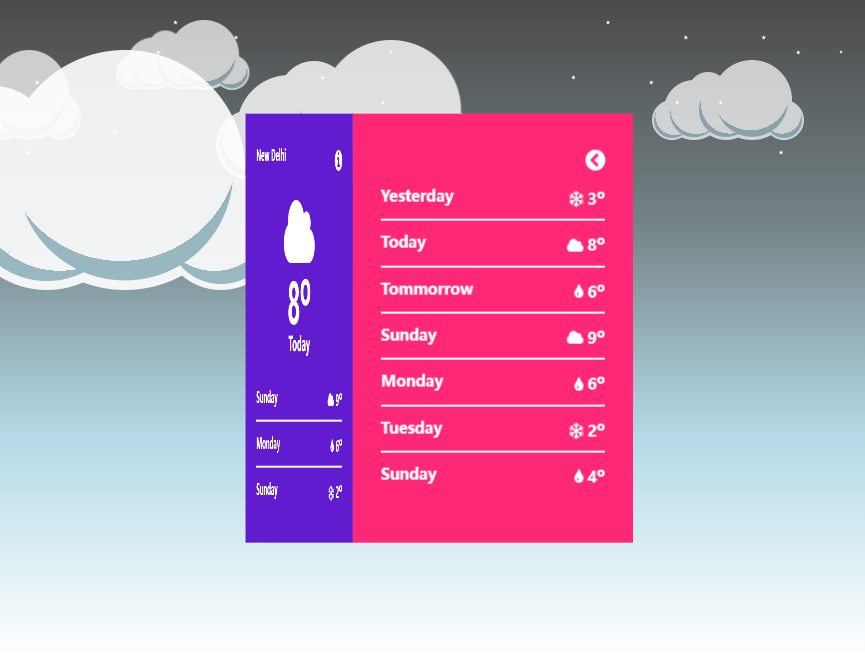 天气UI设计，有趣的卡片立体效果
