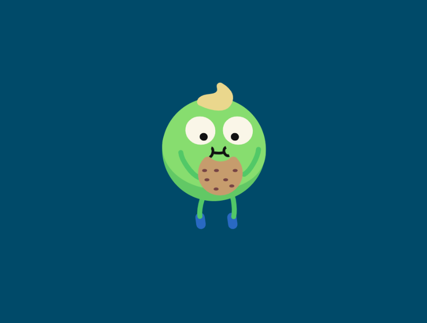 豌豆创意设计，卡通吃饼干动画效果图