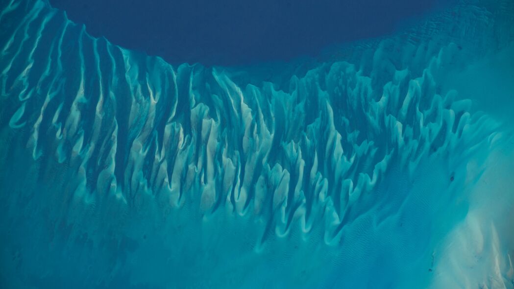 海底 地貌 水 从太空看 蓝色 4k壁纸 3840x2160