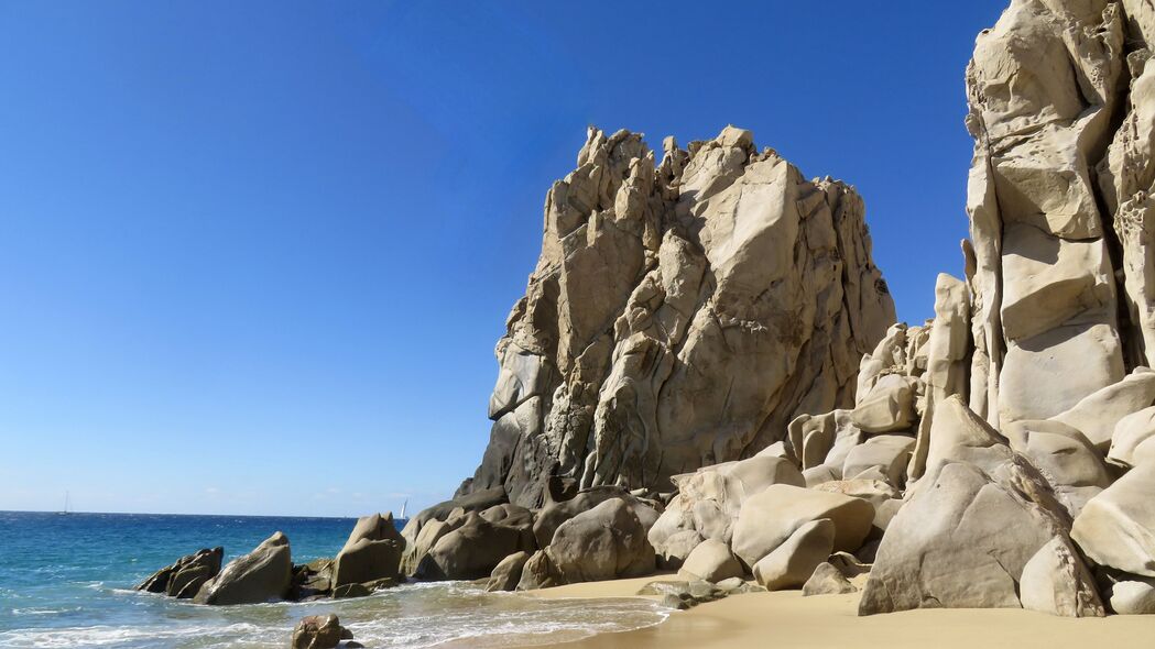 海岸 岩石 海 水 自然 风景 4k壁纸 3840x2160