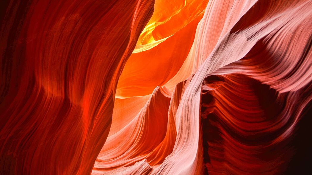 岩石 洞穴 波浪 自然 光线 红色 4k壁纸 3840x2160