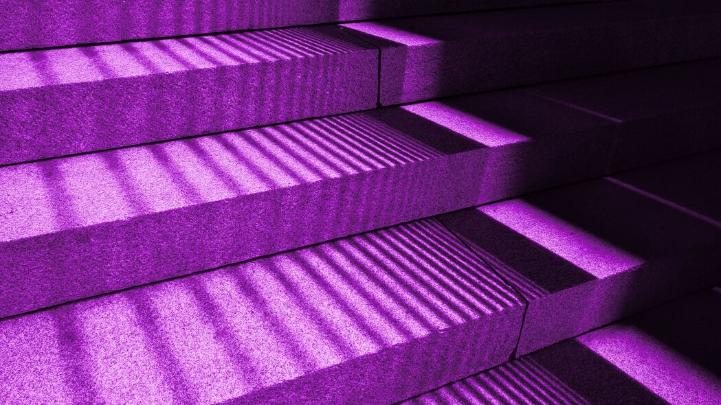 楼梯 大理石 阴影 紫色 4k壁纸 3840x2160