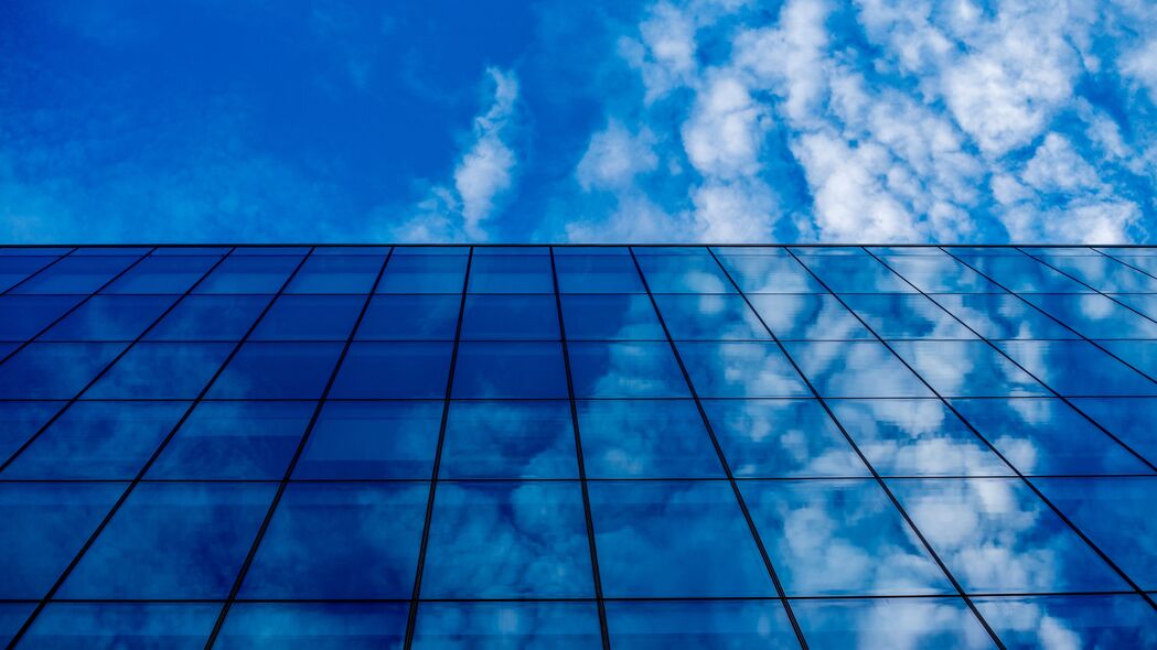建筑 玻璃 云 反射 4k壁纸 3840x2160