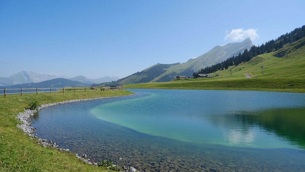 湖 山 水 景观 自然 夏季 4k壁纸 3840x2160
