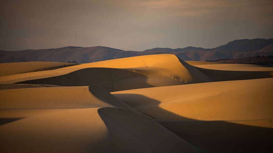 沙漠 沙丘 丘陵 沙子 黄昏 4k壁纸 3840x2160