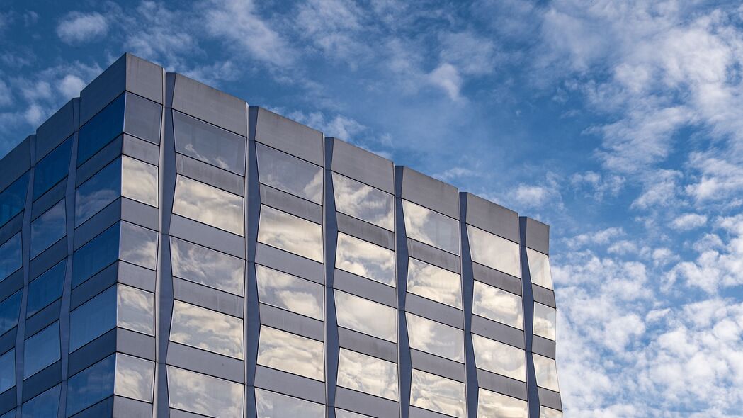 建筑 建筑 玻璃 云 反射 4k壁纸 3840x2160