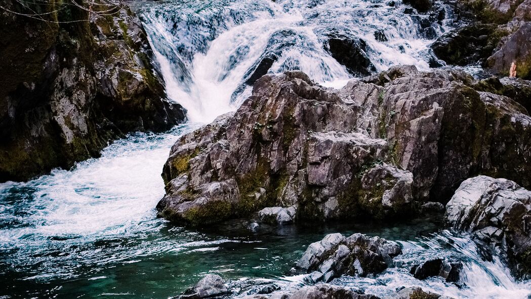 河流 瀑布 水 石头 风景 4k壁纸 3840x2160