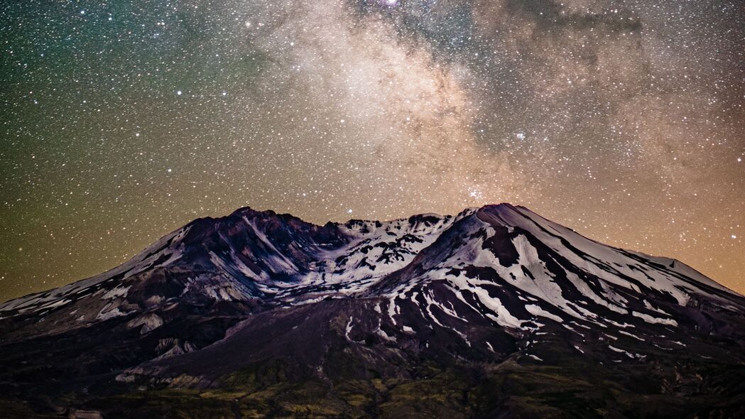 银河 星空 星星 山脉 夜晚 风景 4k壁纸 3840x2160
