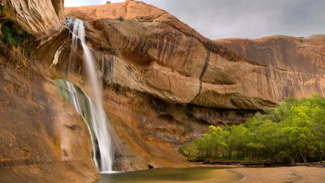 岩石 悬崖 瀑布 河流 自然 风景 4k壁纸 3840x2160
