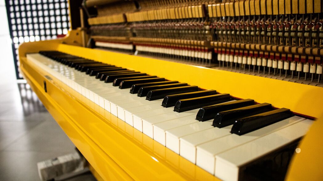 钢琴 键 音乐 黄色 4k壁纸 3840x2160