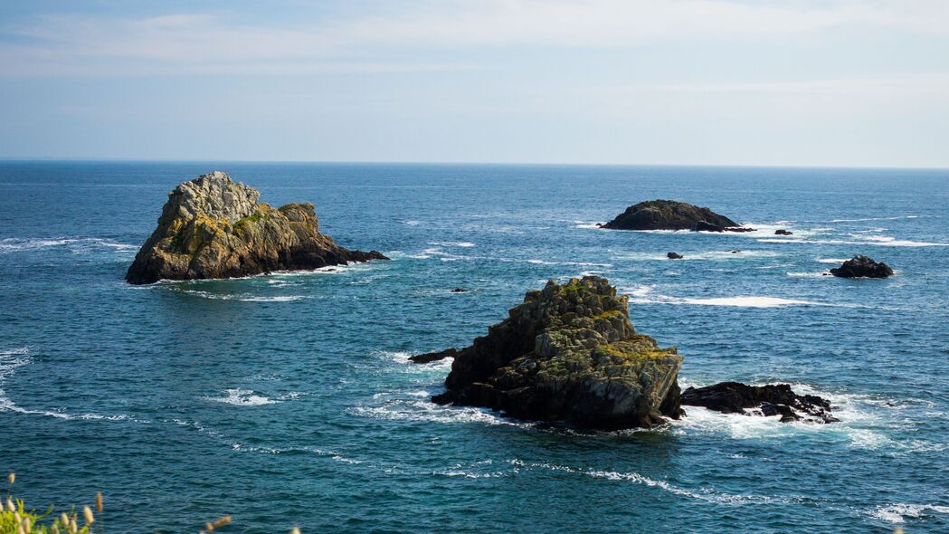 海 水 波浪 岩石 自然 风景 4k壁纸 3840x2160