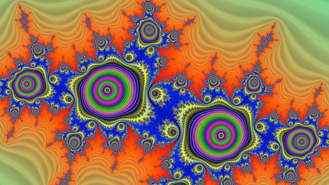 分形 图案 圆圈 抽象 彩色 4k壁纸 3840x2160