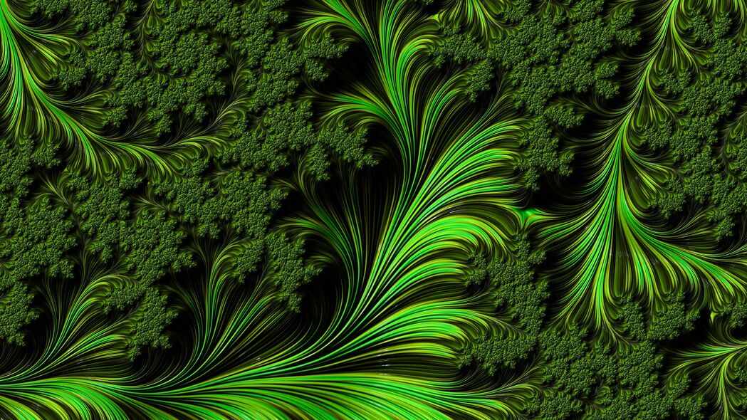 分形 图案 形状 绿色 抽象 4k壁纸 3840x2160