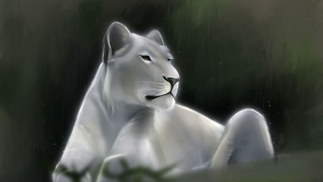 母狮 狮子 一瞥 捕食者 艺术 4k壁纸 3840x2160