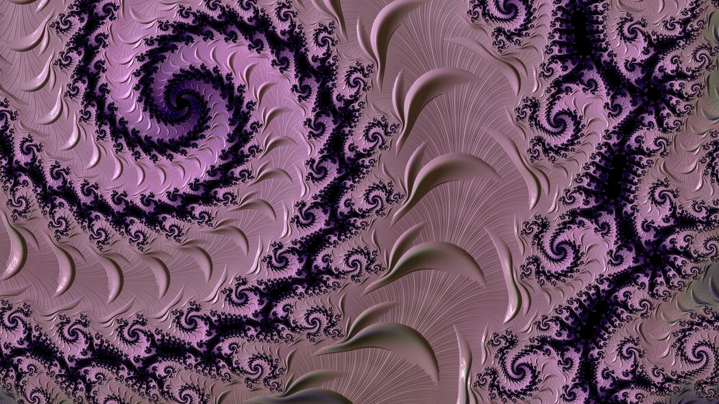 分形 图案 螺旋 紫色 抽象 4k壁纸 3840x2160