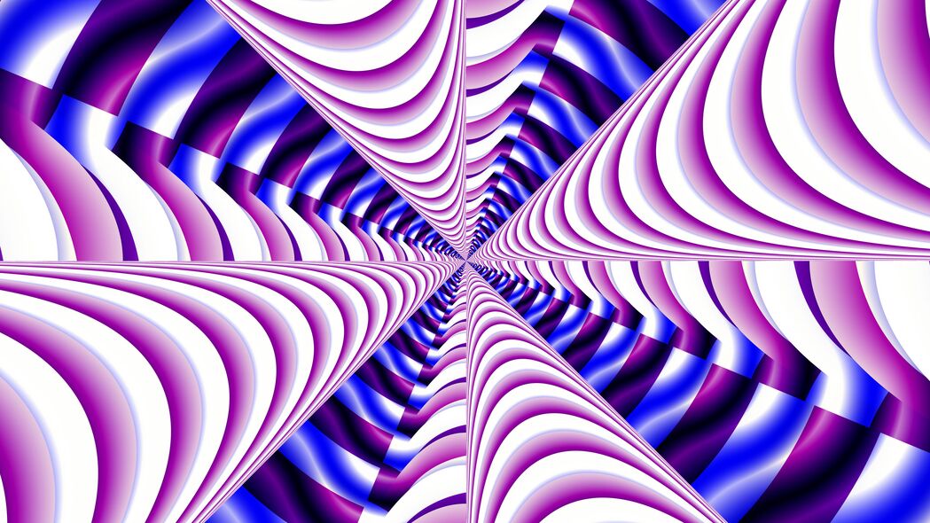 分形 条纹 视错觉 抽象 紫色 蓝色 4k壁纸 3840x2160