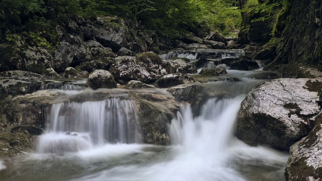 河流 水 瀑布 瀑布 石头 自然 4k壁纸 3840x2160