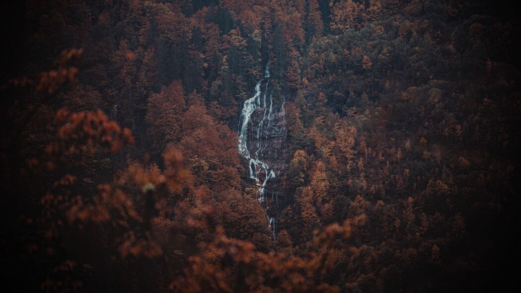 森林 树木 岩石 瀑布 风景 4k壁纸 3840x2160