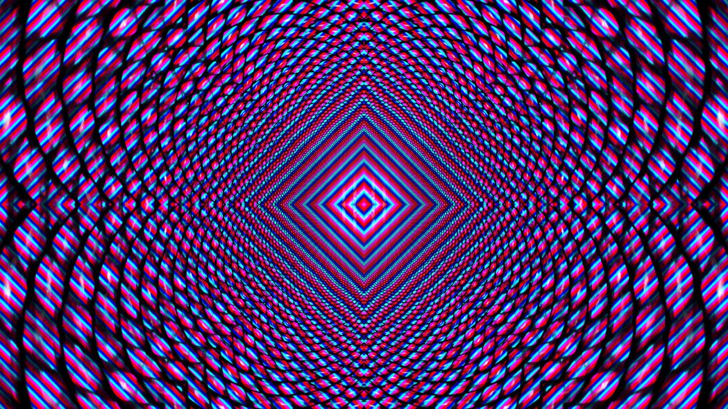 分形 菱形 形状 幻觉 紫色 抽象 4k壁纸 3840x2160