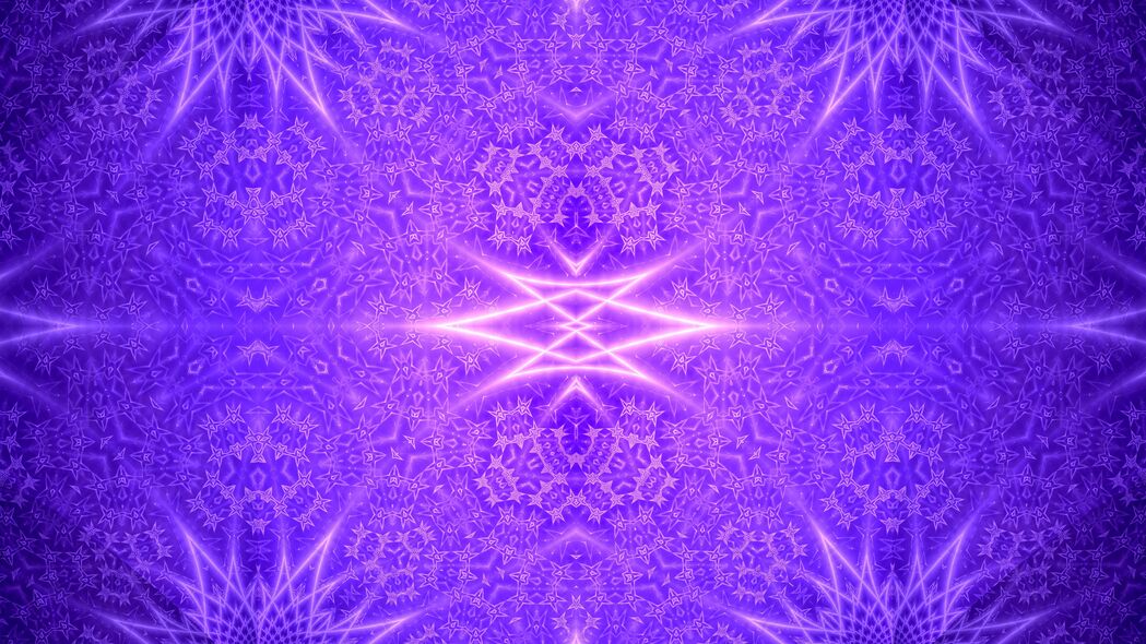 分形 线条 发光 抽象 紫色 4k壁纸 3840x2160