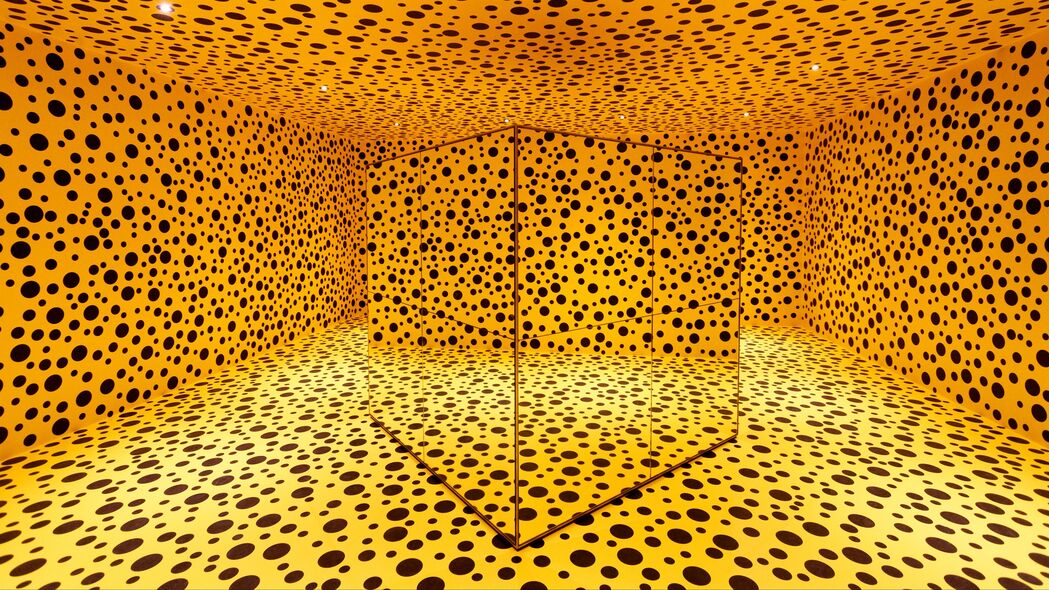 圆形 斑点 反射 迷宫 抽象 黄色 4k壁纸 3840x2160