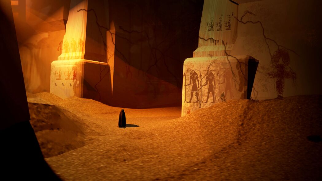 3840x2160 剪影 斗篷 废墟 沙子 埃及 艺术壁纸 背景