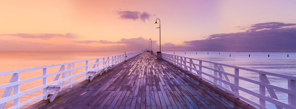 旅游夕阳海景高清PNG透明Banner，唯美背景设计素材下载