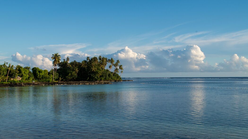 岛屿 棕榈树 海 云 景观 自然 4k壁纸 3840x2160