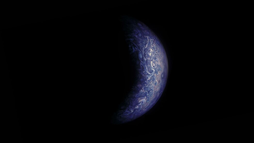 木星 行星 辉光 蓝色 太空 4k壁纸 3840x2160