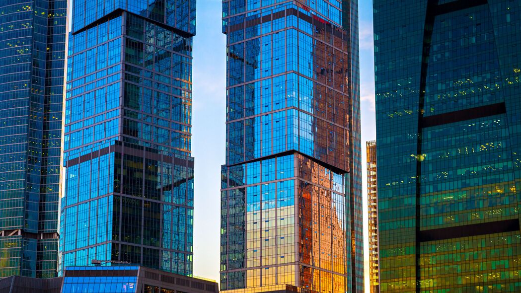 城市 建筑 玻璃 反射 莫斯科 4k壁纸 3840x2160