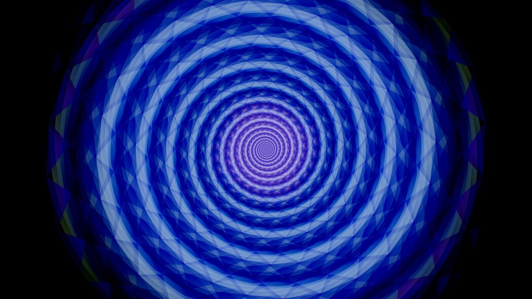 圆形 螺旋形 蓝色 抽象 4k壁纸 3840x2160