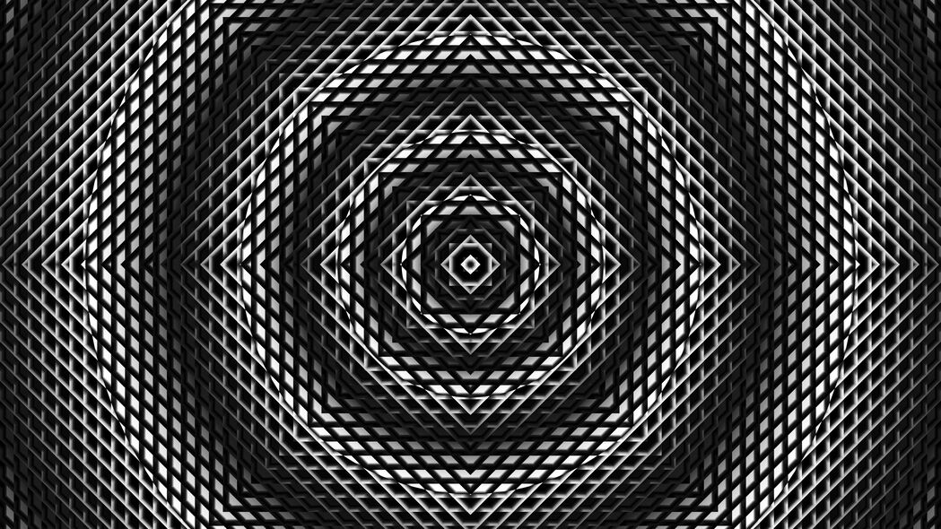 分形 圆形 抽象 黑白 4k壁纸 3840x2160