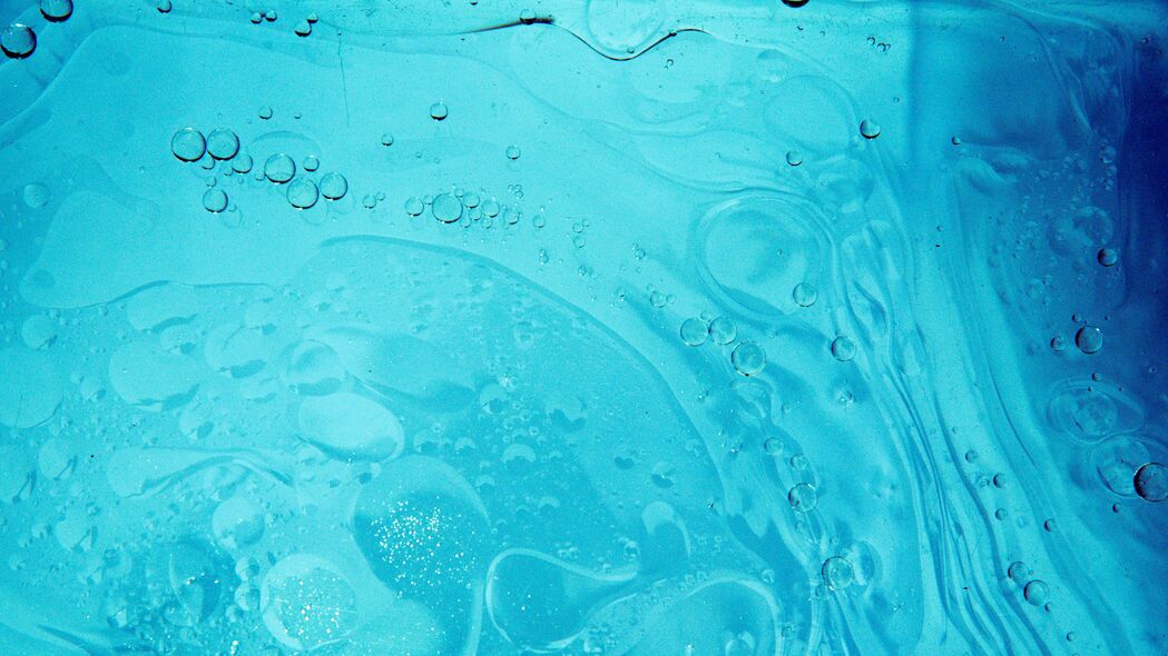 液体 污渍 气泡 抽象 蓝色 4k壁纸 3840x2160