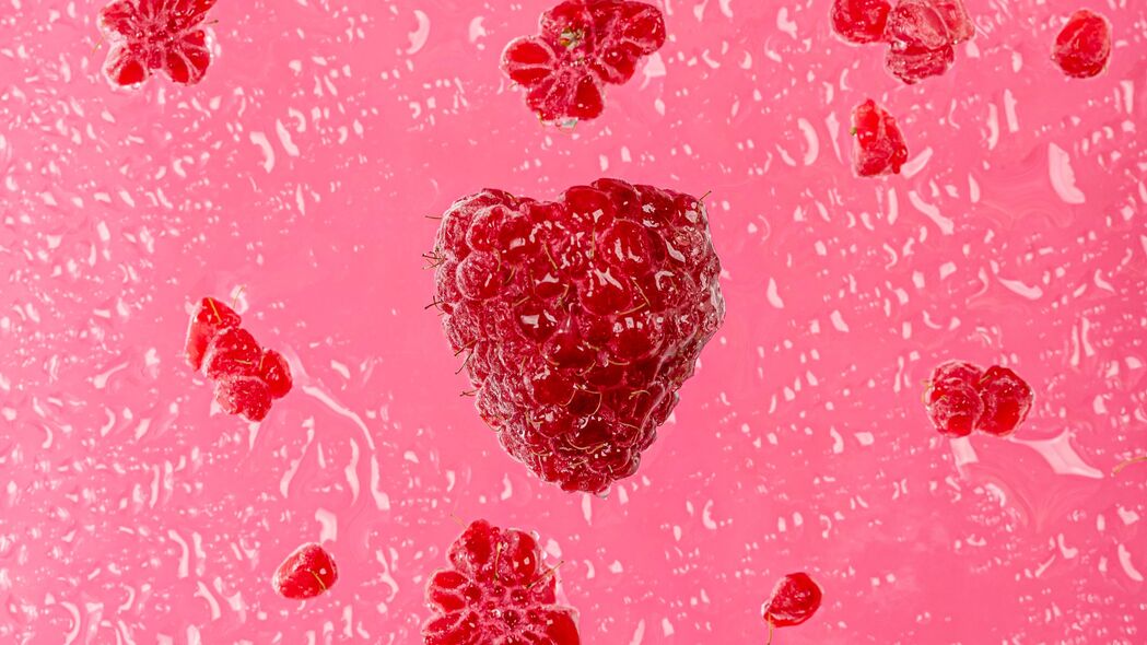 树莓 浆果 水滴 粉红色 宏观 4k壁纸 3840x2160