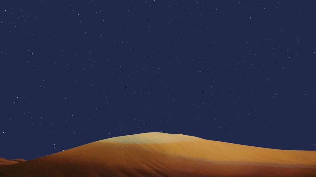 沙漠 山丘 星空 星星 夜间 4k壁纸 3840x2160