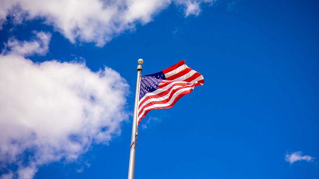 旗杆 旗帜 天空 美国 4k壁纸 3840x2160