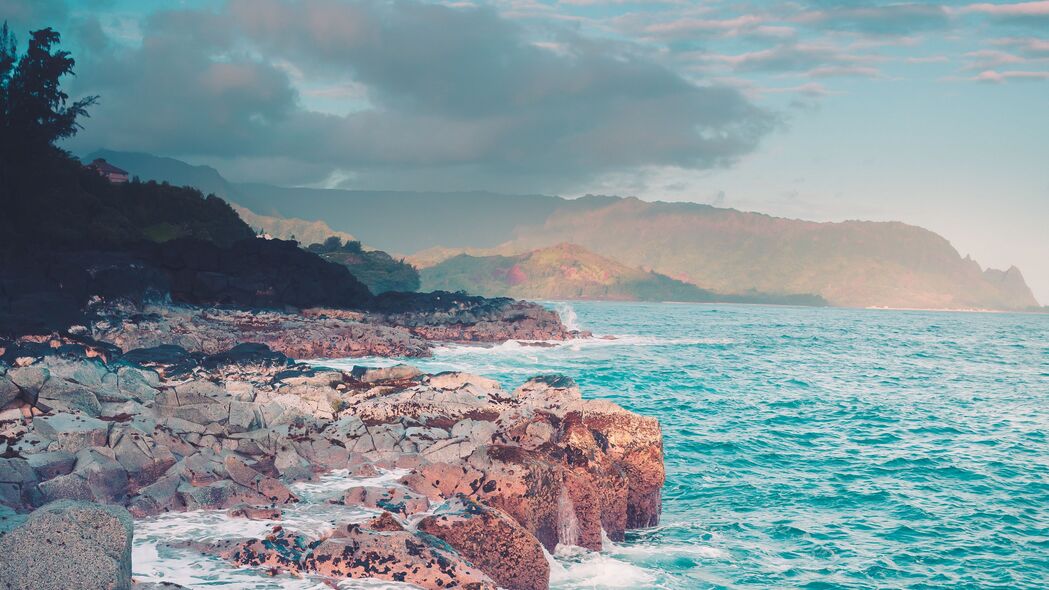 海洋 海岸 岩石 海浪 风景 自然 4k壁纸 3840x2160