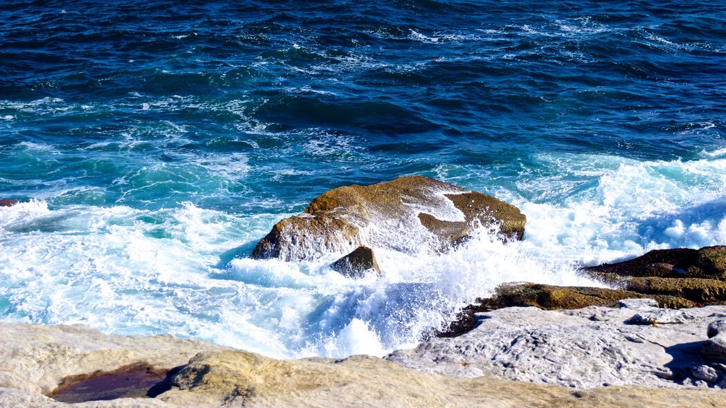 海岸 岩石 大海 海浪 4k壁纸 3840x2160