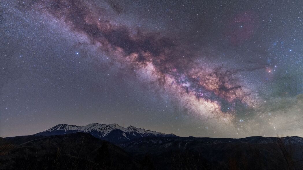 山脉 夜晚 星星 银河 4k壁纸 3840x2160