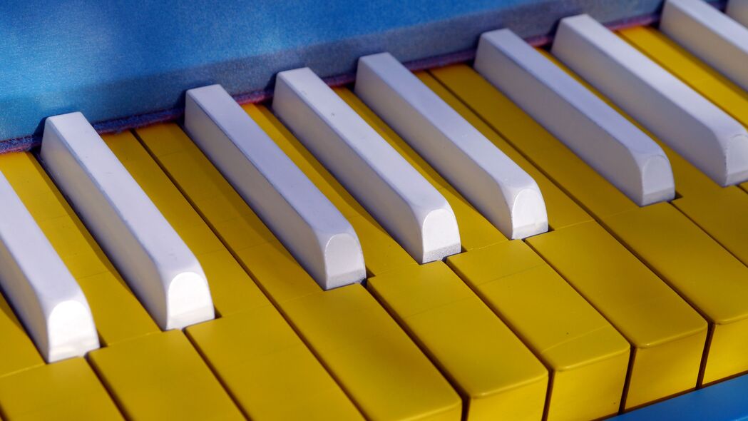 钢琴 按键 黄色 音乐 4k壁纸 3840x2160