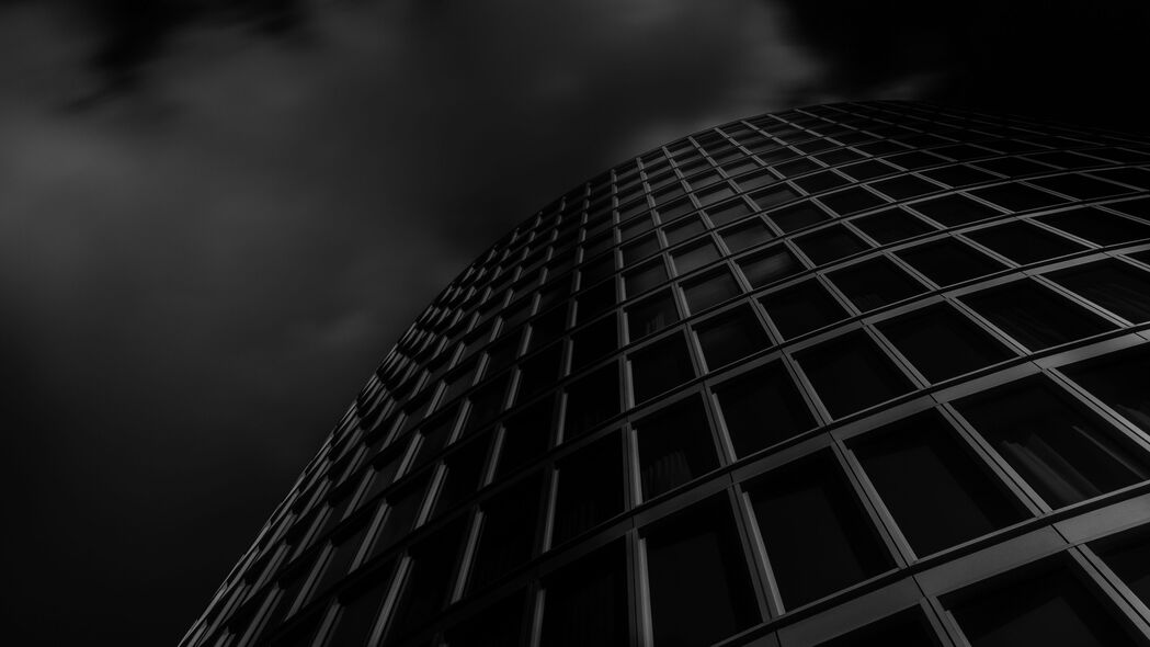 建筑 窗户 建筑 仰视图 黑白 黑色 4k壁纸 3840x2160
