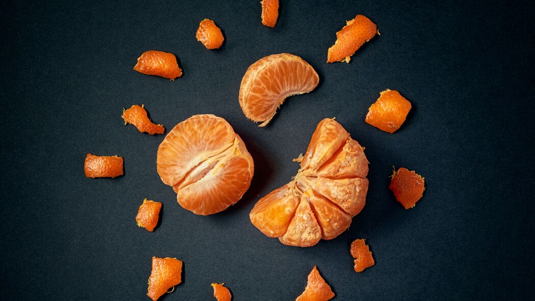 橘子 水果 柑橘 楔形 橙色 4k壁纸 3840x2160