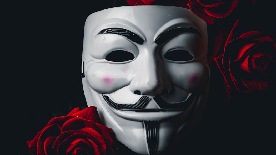 口罩 匿名 玫瑰 花朵 深色 4k壁纸 3840x2160