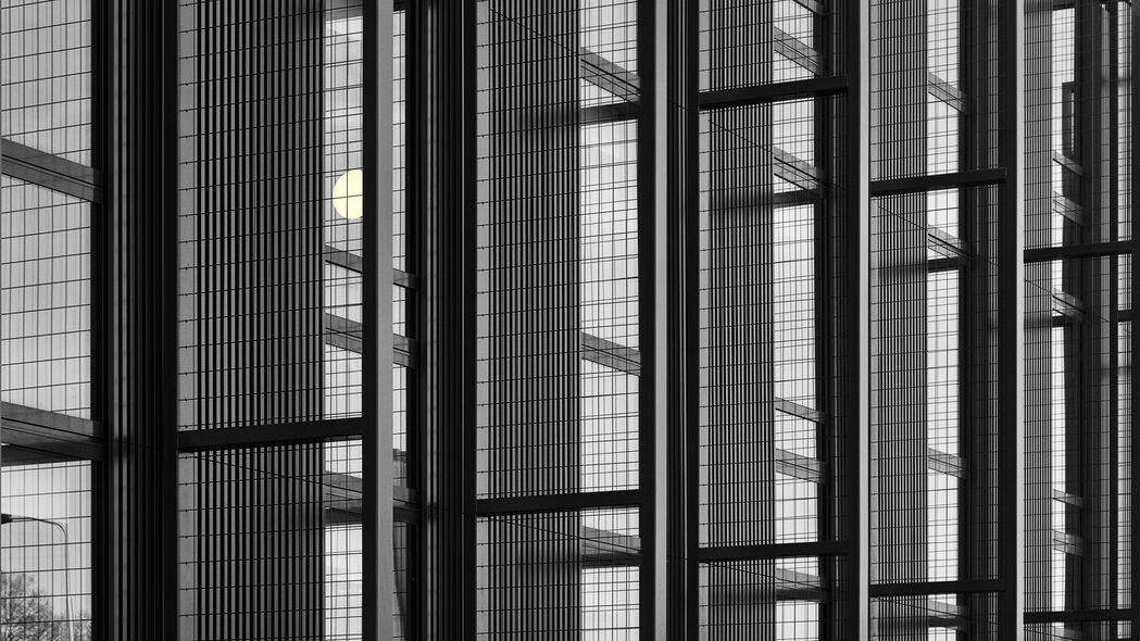 建筑 建筑 玻璃 网格 黑白 4k壁纸 3840x2160