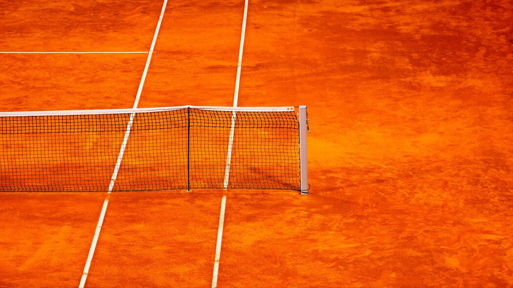网球 网 球场 橙色 4k壁纸 3840x2160