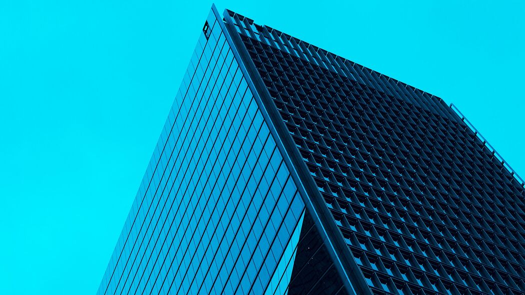 摩天大楼 建筑 立面 建筑 极简主义 蓝色 4k壁纸 3840x2160