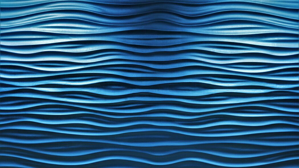 波浪 浮雕 纹理 蓝色 4k壁纸 3840x2160