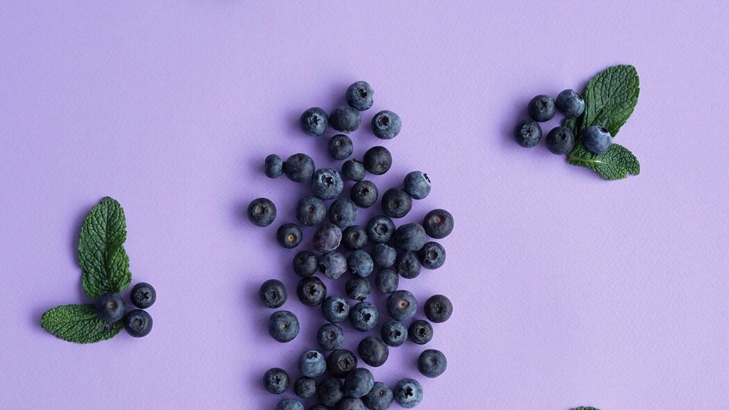 蓝莓 浆果 薄荷 树叶 4k壁纸 3840x2160